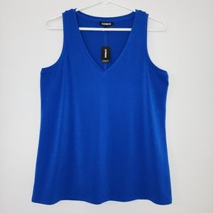 Express Royal Blue V-Neck Essential Tank size S